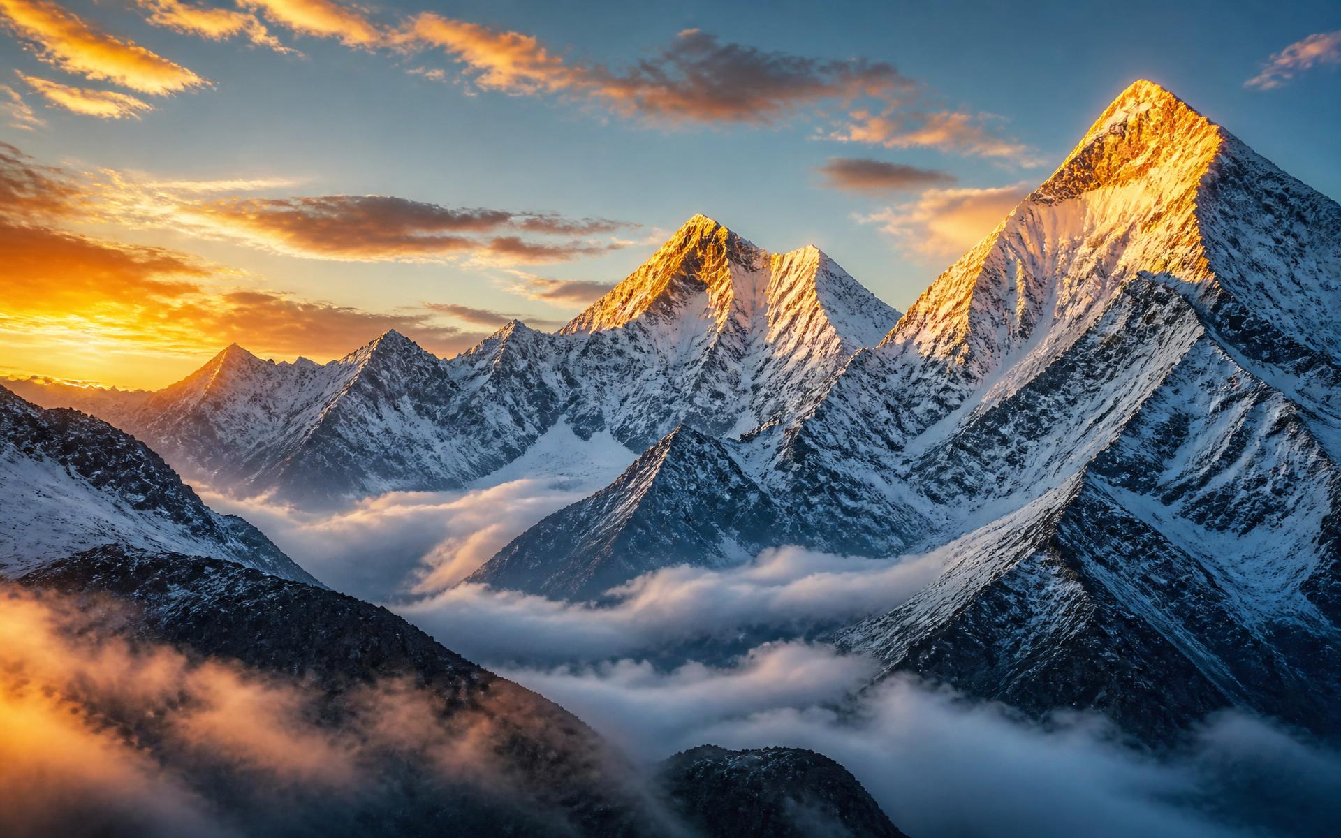 Himalayan peaks at sunrise